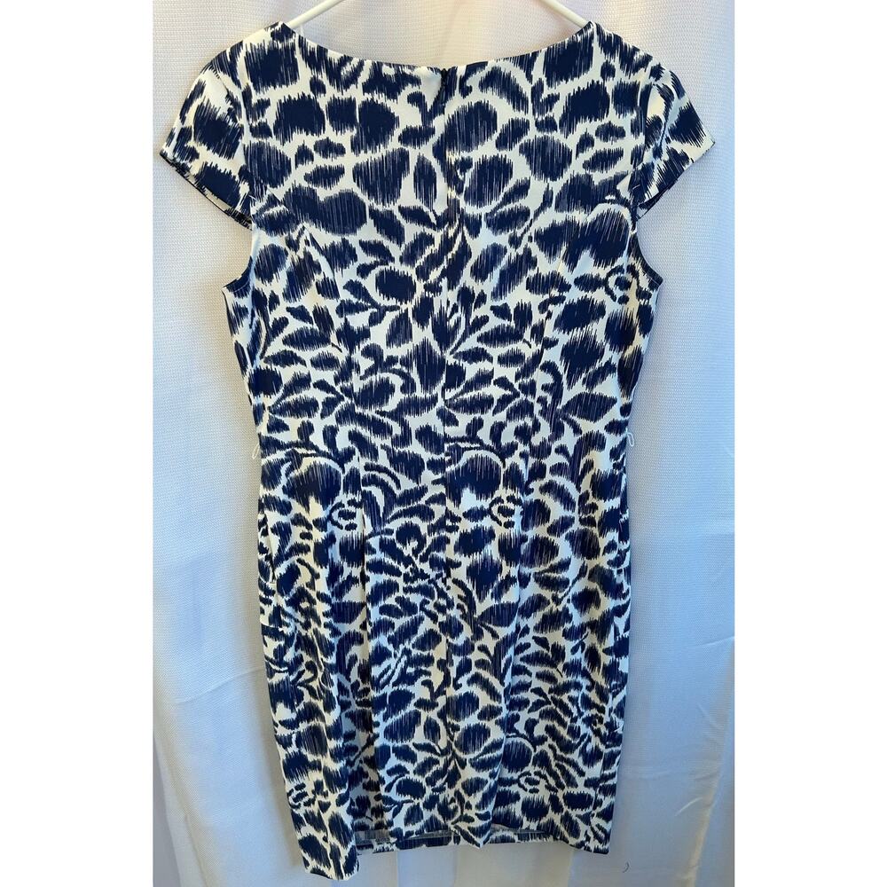 Alyx Sheath Dress Blue Patterned Size 8 - Picture 2 of 5